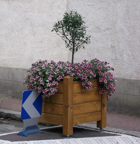 jardiniére sur site bois traité et lazuré